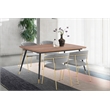 Armen Living Messina and Nara 5-Piece Modern Velvet Dining Set in Gray/Walnut