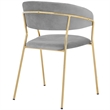Armen Living Messina and Nara 5-Piece Modern Velvet Dining Set in Gray/Walnut