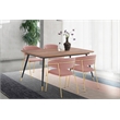 Armen Living Messina and Nara 5-Piece Modern Velvet Dining Set in Pink/Walnut