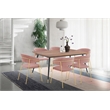 Armen Living Messina and Nara 7-Piece Modern Velvet Dining Set in Pink/Walnut