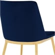 Armen Living Messina 5-Piece Rectangular Velvet/Wood Dining Set in Blue/Walnut