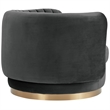 Armen Living Davy Modern Velvet Swivel Accent Chair in Dark Gray/Gold