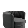 Armen Living Davy Modern Velvet Swivel Accent Chair in Dark Gray/Gold