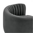 Armen Living Davy Modern Velvet Swivel Accent Chair in Dark Gray/Gold