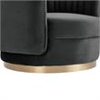 Armen Living Davy Modern Velvet Swivel Accent Chair in Dark Gray/Gold