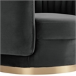 Armen Living Davy Modern Velvet Swivel Accent Chair in Dark Gray/Gold