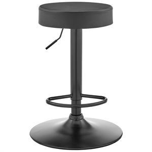 Armen Living The Dax 24-37&quot Modern Faux Leather Bar Stool in Gray/Black
