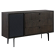 Armen Living Cross 3-Drawer and 1-Door Modern Wood Dresser in Oak