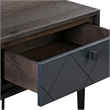 Armen Living Cross 1-Drawer Modern Wood Nightstand in Oak/Dark Gray