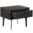 Armen Living Cross 1-Drawer Modern Wood Nightstand in Oak/Dark Gray