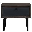 Armen Living Cross 1-Drawer Modern Wood Nightstand in Oak/Dark Gray