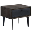 Armen Living Cross 1-Drawer Modern Wood Nightstand in Oak/Dark Gray