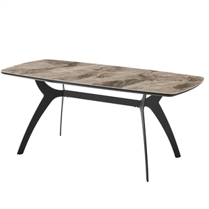 andes ceramic and metal rectangular dining room table