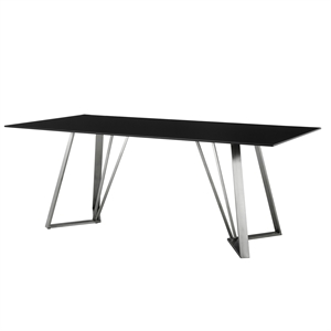 cressida glass and stainless steel rectangular dining room table