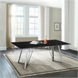 Armen Living Cressida Stainless Steel Dining Room Table in Black/Chrome