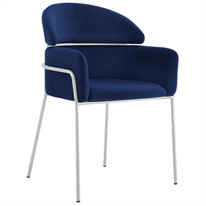 armen living portia velvet upholstered dining arm chairs (set of 2)