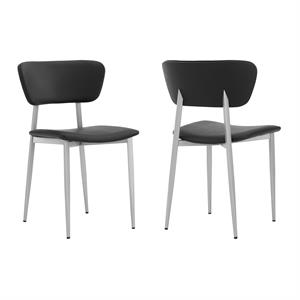 tori black fabric and metal dining room chairs - set of 2