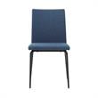 Armen Living Lyon Modern Fabric & Metal Dining Chair in Blue (Set of 2)