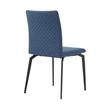 Armen Living Lyon Modern Fabric & Metal Dining Chair in Blue (Set of 2)