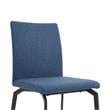 Armen Living Lyon Modern Fabric & Metal Dining Chair in Blue (Set of 2)