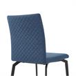 Armen Living Lyon Modern Fabric & Metal Dining Chair in Blue (Set of 2)