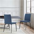 Armen Living Lyon Modern Fabric & Metal Dining Chair in Blue (Set of 2)