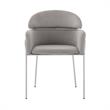 Armen Living Cressida and Portia 5-Piece Fabric/Glass Dining Set in Gray/Black