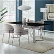 Armen Living Cressida and Portia 5-Piece Fabric/Glass Dining Set in Gray/Black