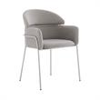 Armen Living Cressida and Portia 7-Piece Fabric/Glass Dining Set in Gray/Black