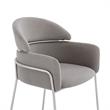 Armen Living Cressida and Portia 7-Piece Fabric/Glass Dining Set in Gray/Black