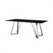 Armen Living Cressida and Skye 7-Piece Fabric/Glass Dining Set in Gray/Black
