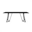 Armen Living Cressida and Skye 7-Piece Fabric/Glass Dining Set in Gray/Black