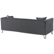 Armen Living Everest Upholstered Fabric & Metal Sofa in Gray/Stainless Steel