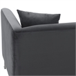 Armen Living Everest Upholstered Fabric & Metal Sofa in Gray/Stainless Steel