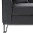 Armen Living Everest Upholstered Fabric & Metal Sofa in Gray/Stainless Steel