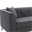 Armen Living Everest Upholstered Fabric & Metal Sofa in Gray/Stainless Steel