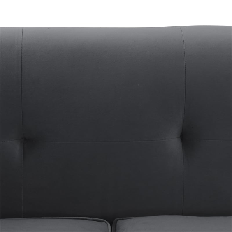 Armen Living Everest Upholstered Fabric & Metal Sofa in Gray/Stainless Steel