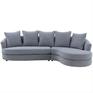 queenly gray fabric uphostered corner sofa