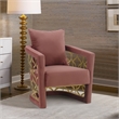 Armen Living Corelli Upholstered Modern Fabric Accent Chair in Blush Pink/Gold