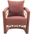 Armen Living Corelli Upholstered Modern Fabric Accent Chair in Blush Pink/Gold