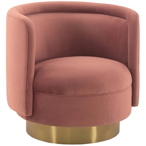 armen living peony fabric upholstered accent chair with brushed gold legs