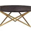 Armen Living Atala Modern Wood Coffee Table with Brushed Gold Legs in Brown