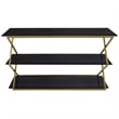 Armen Living Westlake 3-Tier Wood & Metal Console Table in Dark Brown/Gold