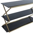 Armen Living Westlake 3-Tier Wood & Metal Console Table in Dark Brown/Gold