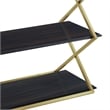 Armen Living Westlake 3-Tier Wood & Metal Console Table in Dark Brown/Gold