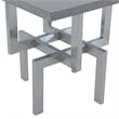 Armen Living Illusion Wood and Stainless Steel End Table in Gray/Chrome