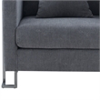 Armen Living Heritage Upholstered Fabric Accent Chair in Gray/Stainless Steel