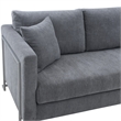 Armen Living Heritage Upholstered Fabric & Metal Sofa in Gray/Stainless Steel