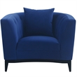 Armen Living Melange Upholstered Modern Velvet & Wood Accent Chair in Blue/Black
