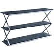 Armen Living Westlake 3-Tier Wood & Metal Console Table in Black/Stainless Steel